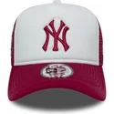 casquette-trucker-blanche-et-rouge-avec-logo-rouge-e-frame-world-series-new-york-yankees-mlb-new-era