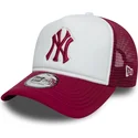 casquette-trucker-blanche-et-rouge-avec-logo-rouge-e-frame-world-series-new-york-yankees-mlb-new-era