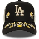 schwarze-trucker-kappe-a-frame-floral-icon-der-los-angeles-dodgers-mlb-von-new-era