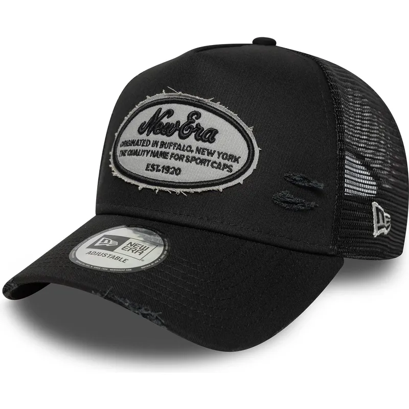 cepur-izliekta-truckeris-melns-snapback-a-frame-oval-distress-patch-no-new-era cepur-izliekta-truckeris-melns-snapback-a-frame-oval-distress-patch-no-new-era