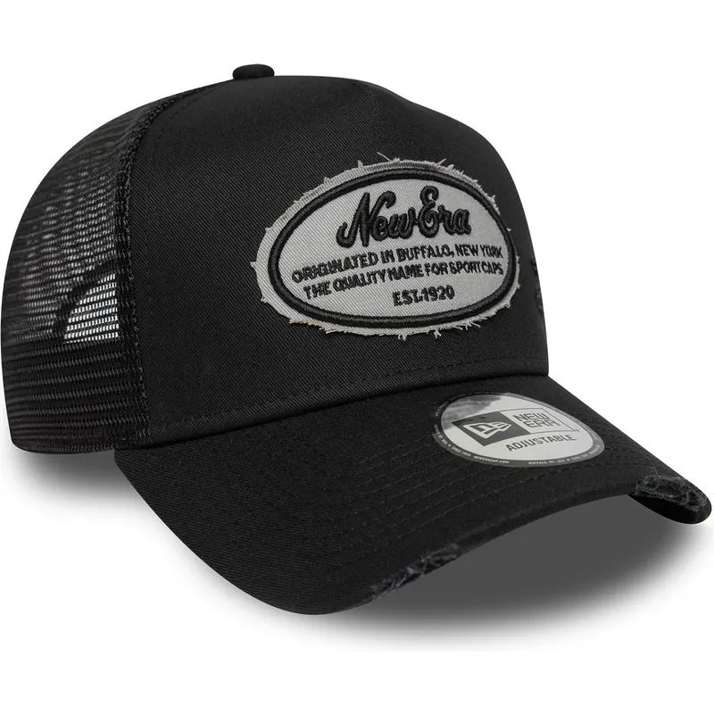 cepur-izliekta-truckeris-melns-snapback-a-frame-oval-distress-patch-no-new-era cepur-izliekta-truckeris-melns-snapback-a-frame-oval-distress-patch-no-new-era