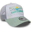 new-era-santorini-greece-a-frame-sommer-weiss-grune-trucker-kappe