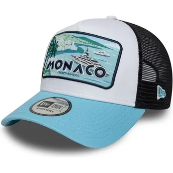 Gorra Trucker Weiß, Schwarz und Blau Monaco French Riviera A Frame Summer von New Era