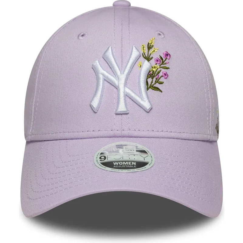 violette-verstellbare-curved-cap-fur-damen-9forty-floral-icon-der-new-york-yankees-mlb-von-new-era