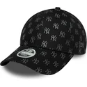 new-era-9forty-new-york-yankees-mlb-monogram-verstellbare-schwarze-damen-cap-mit-gebogenem-schirm