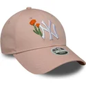 cap-izliekta-pink-adjustable-strap-9forty-beaded-no-new-york-yankees-mlb-no-new-era