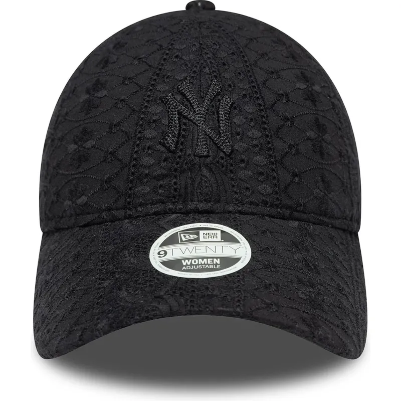 cepur-izliekta-melns-regulejama-lente-9twenty-broderie-no-new-york-yankees-mlb-no-new-era