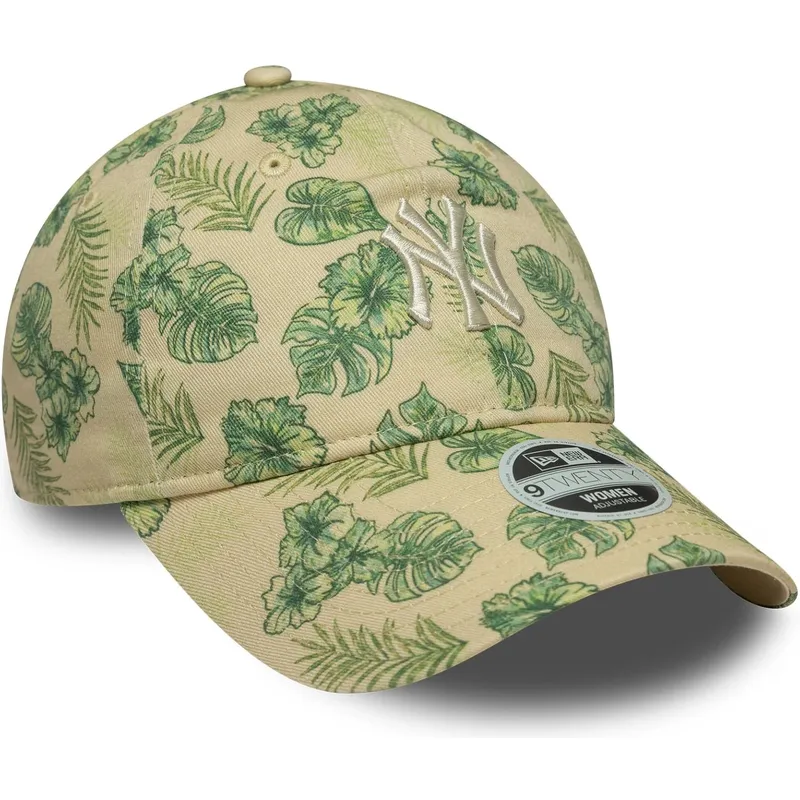 bojd-beige-justerbar-keps-for-dam-9twenty-all-over-print-tropical-fran-new-york-yankees-mlb-av-new-era