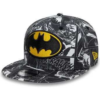 Schwarze Snapback-Kinderkappe 9FIFTY All Over Print Batman DC Comics von New Era