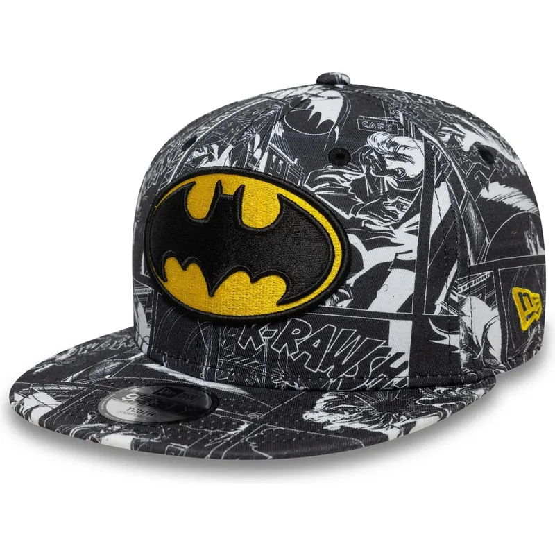 cepur-plakana-melns-snapback-berniem-9fifty-all-over-print-no-batman-dc-comics-no-new-era