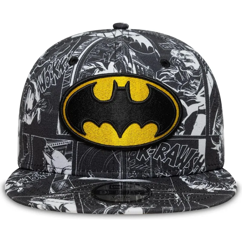 cepur-plakana-melns-snapback-berniem-9fifty-all-over-print-no-batman-dc-comics-no-new-era