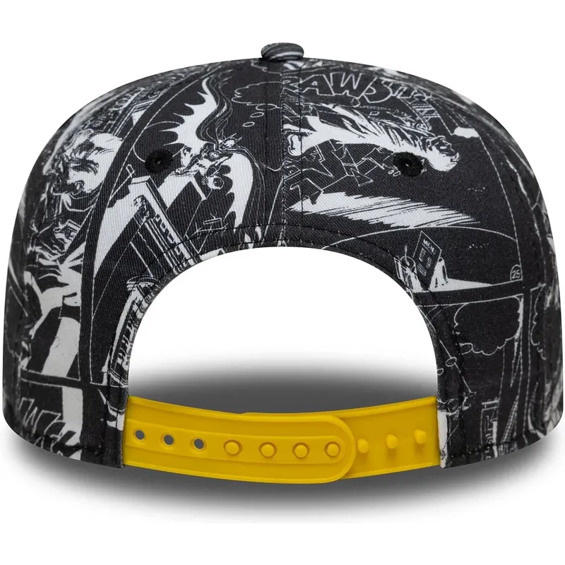 cepur-plakana-melns-snapback-berniem-9fifty-all-over-print-no-batman-dc-comics-no-new-era