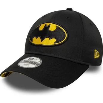 Schwarze verstellbare Kinder-Cap 9FORTY All Over Print Batman DC Comics von New Era
