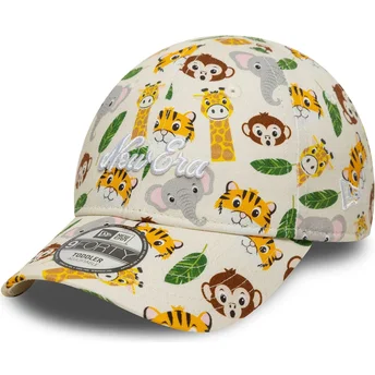 New Era 9FORTY All Over Print Safari verstellbare beige Kinder Cap mit gebogenem Schirm