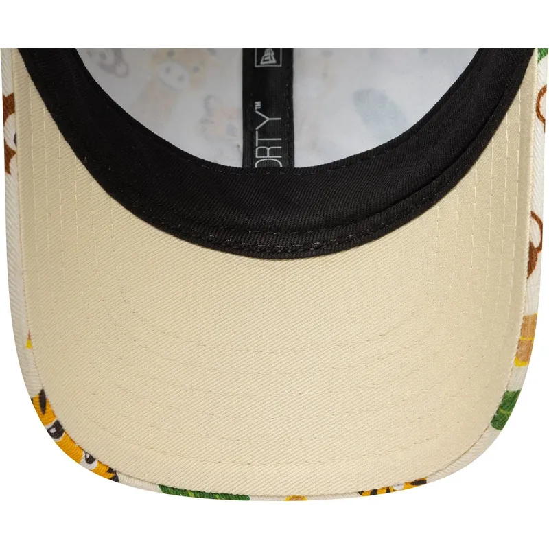 beige-gebogene-verstellbare-kappe-fur-kinder-9forty-all-over-print-safari-von-new-era