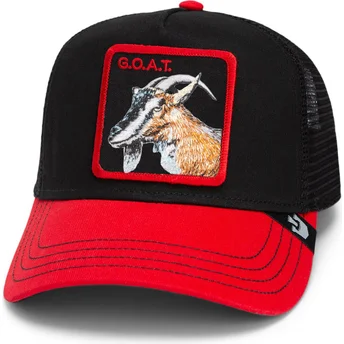 Schwarze und rote Trucker-Kappe Kuh The Goat Steer Fab Farm von Goorin Bros.