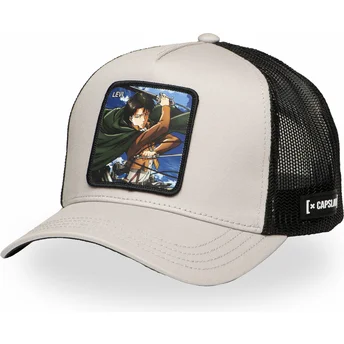 Capslab Levi Ackerman AOT LEV Attack On Titan Grey and Black Trucker Hat
