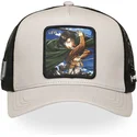 capslab-levi-ackerman-aot-lev-attack-on-titan-grey-and-black-trucker-hat
