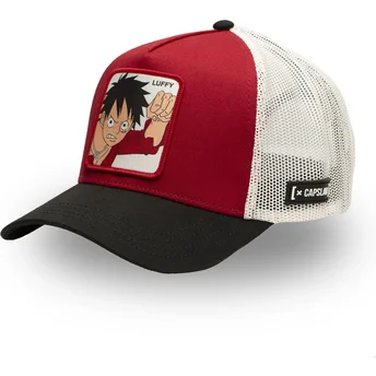 Röd, vit och svart trucker-keps Monkey D. Luffy OP5 RED One Piece från Capslab