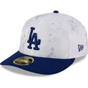 weisse-und-blaue-anliegende-flat-cap-59fifty-day-low-profile-der-los-angeles-dodgers-mlb-von-new-era