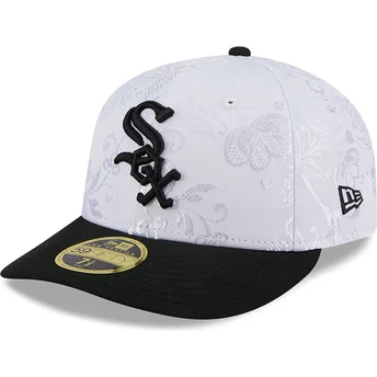 Casquette plate blanche et noire ajustée 59FIFTY Day Low Profile Chicago White Sox MLB New Era