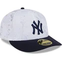 marineblaue-und-weisse-flache-fitted-kappe-59fifty-day-low-profile-der-new-york-yankees-mlb-von-new-era