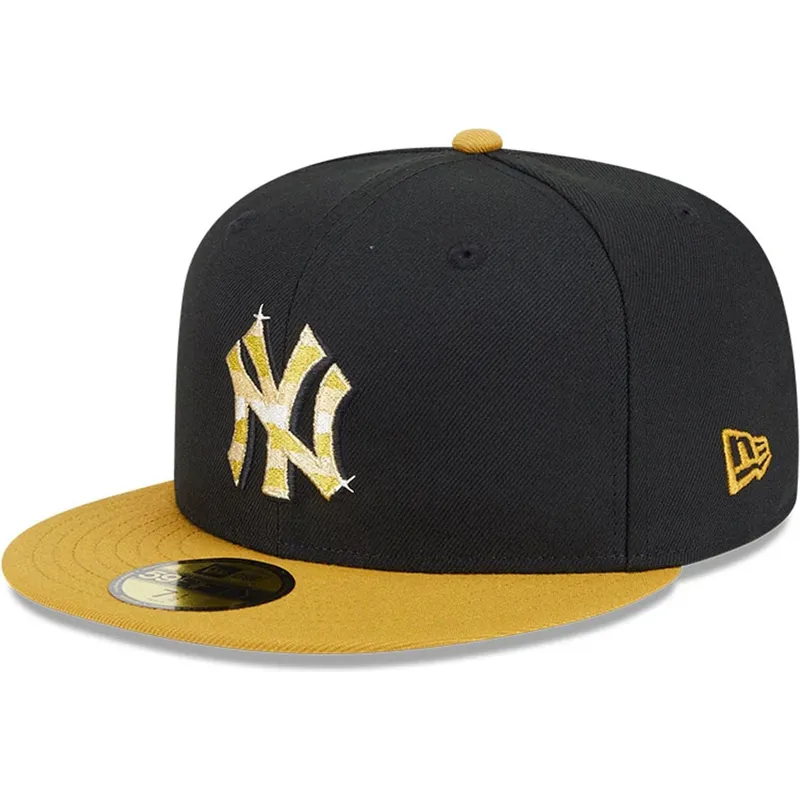 czarna-i-zolta-dopasowana-czapka-z-daszkiem-z-zlotym-logo-59fifty-day-new-york-yankees-mlb-od-new-era