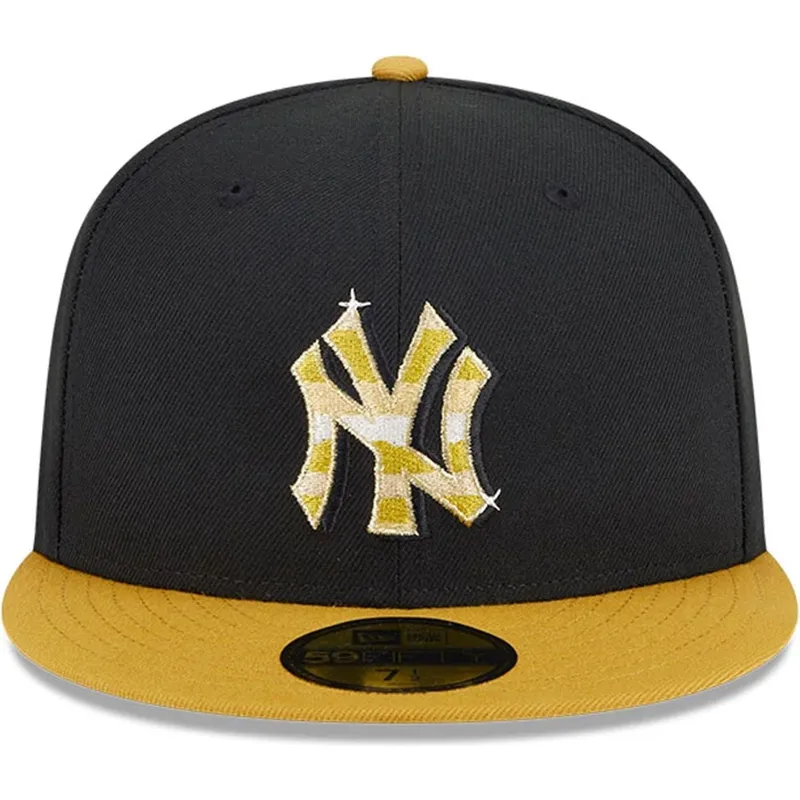 czarna-i-zolta-dopasowana-czapka-z-daszkiem-z-zlotym-logo-59fifty-day-new-york-yankees-mlb-od-new-era