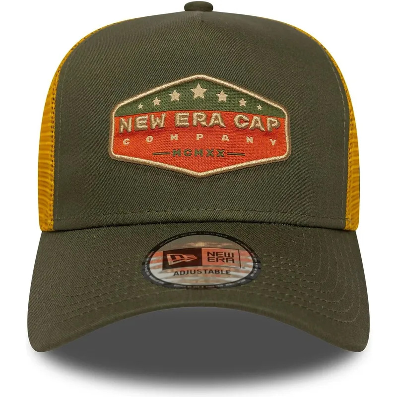 grune-und-gelbe-trucker-kappe-a-frame-cotton-patch-von-new-era