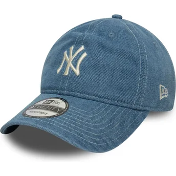 Blaue gebogene verstellbare 9TWENTY Denim Kappe der New York Yankees MLB von New Era