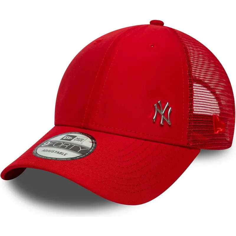 rote-verstellbare-9forty-flawless-trucker-kappe-der-new-york-yankees-mlb-von-new-era