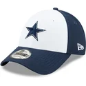 weisse-und-marineblaue-verstellbare-gebogene-kappe-fur-kinder-9forty-the-league-der-dallas-cowboys-nfl-von-new-era
