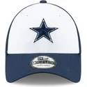 weisse-und-marineblaue-verstellbare-gebogene-kappe-fur-kinder-9forty-the-league-der-dallas-cowboys-nfl-von-new-era