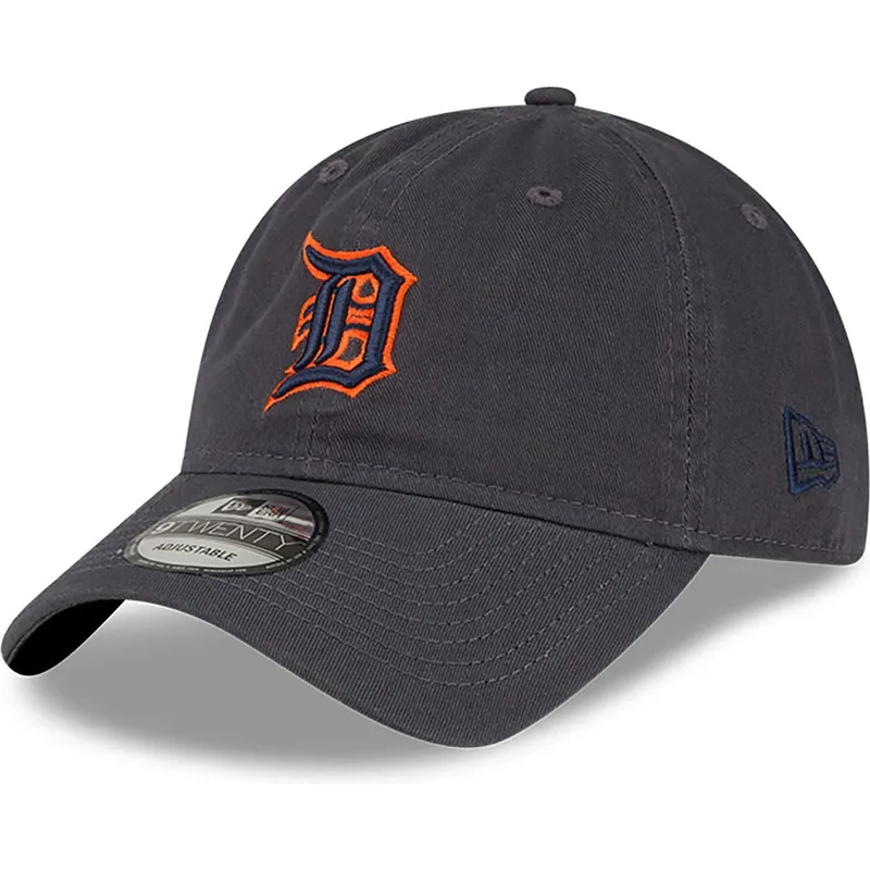 graue-verstellbare-curved-cap-9twenty-core-classic-der-detroit-tigers-mlb-von-new-era