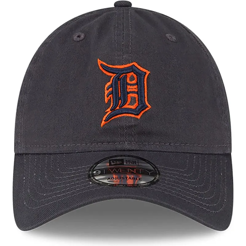 graue-verstellbare-curved-cap-9twenty-core-classic-der-detroit-tigers-mlb-von-new-era