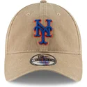 beige-verstellbare-curved-cap-9twenty-core-classic-der-new-york-mets-mlb-von-new-era