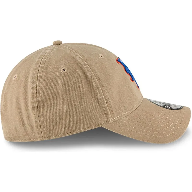 beige-verstellbare-curved-cap-9twenty-core-classic-der-new-york-mets-mlb-von-new-era