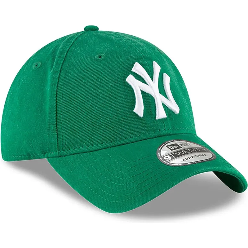 grune-verstellbare-gebogene-kappe-9twenty-core-classic-der-new-york-yankees-mlb-von-new-era