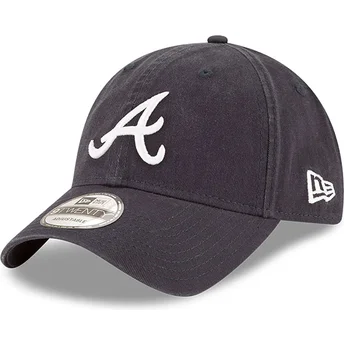 Verstellbare 9TWENTY Core Classic Kappe in Marineblau von den Atlanta Braves MLB von New Era