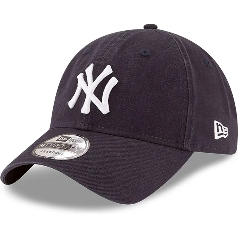marineblaue-verstellbare-gebogene-kappe-9twenty-core-classic-der-new-york-yankees-mlb-von-new-era