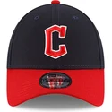 gebogene-marineblaue-und-rote-verstellbare-kappe-9forty-the-league-der-cleveland-guardians-mlb-von-new-era