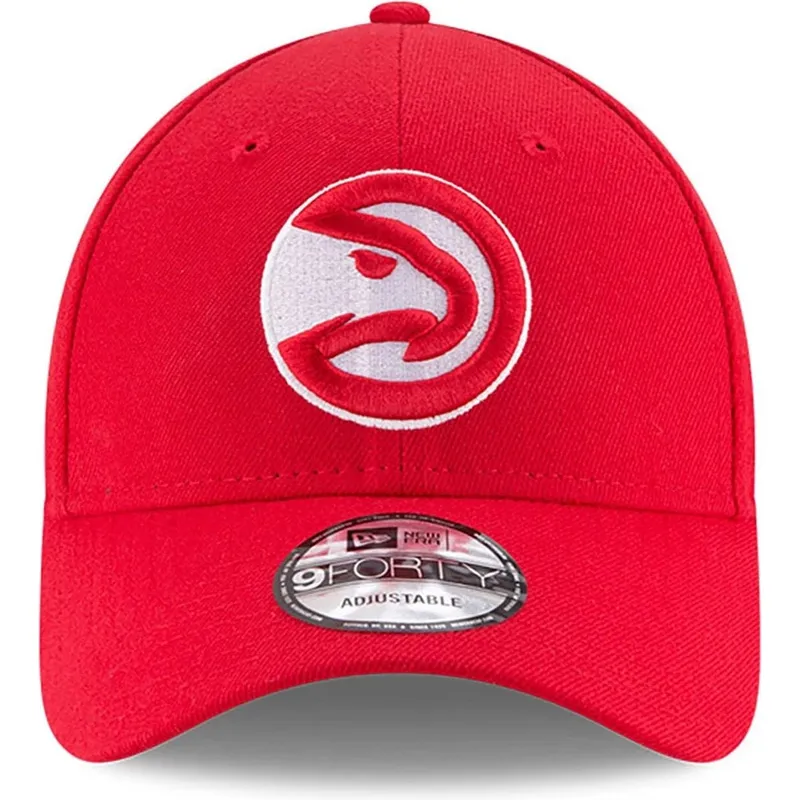 rote-verstellbare-curved-cap-9forty-the-league-der-atlanta-hawks-nba-von-new-era