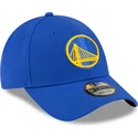 blaue-verstellbare-gebogene-kappe-9forty-the-league-der-golden-state-warriors-nba-von-new-era