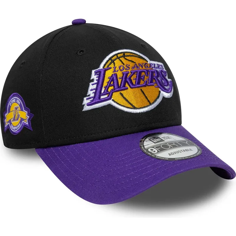 cepur-izliekta-melns-regulejams-9forty-side-patch-no-los-angeles-lakers-nba-no-new-era