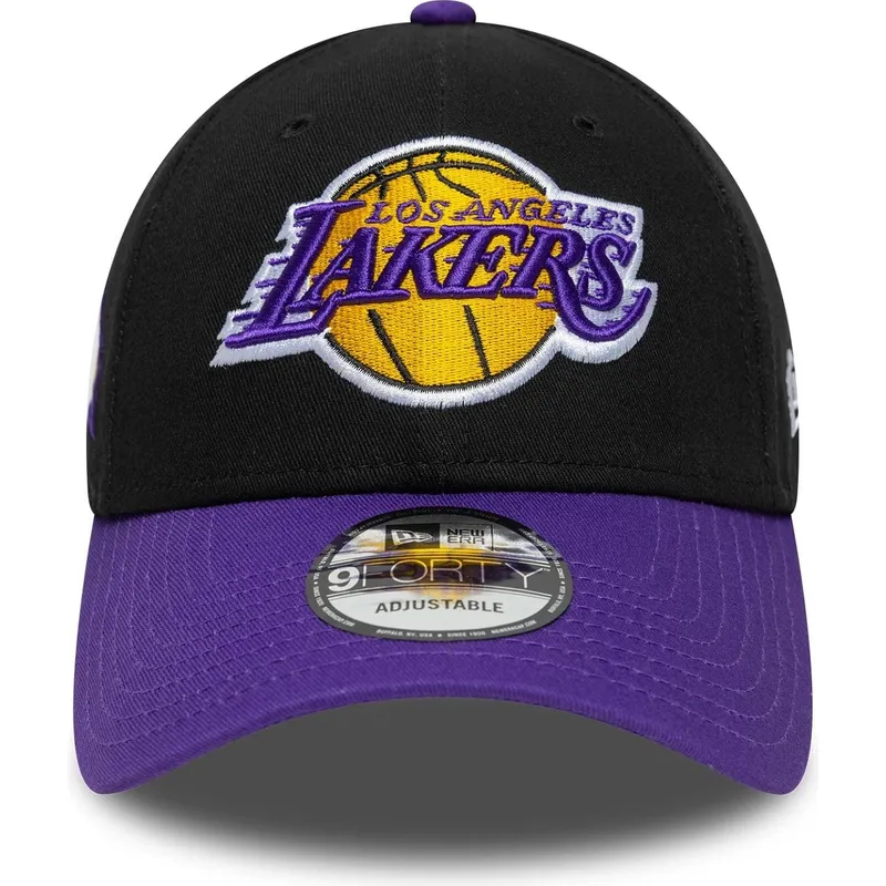 cepur-izliekta-melns-regulejams-9forty-side-patch-no-los-angeles-lakers-nba-no-new-era
