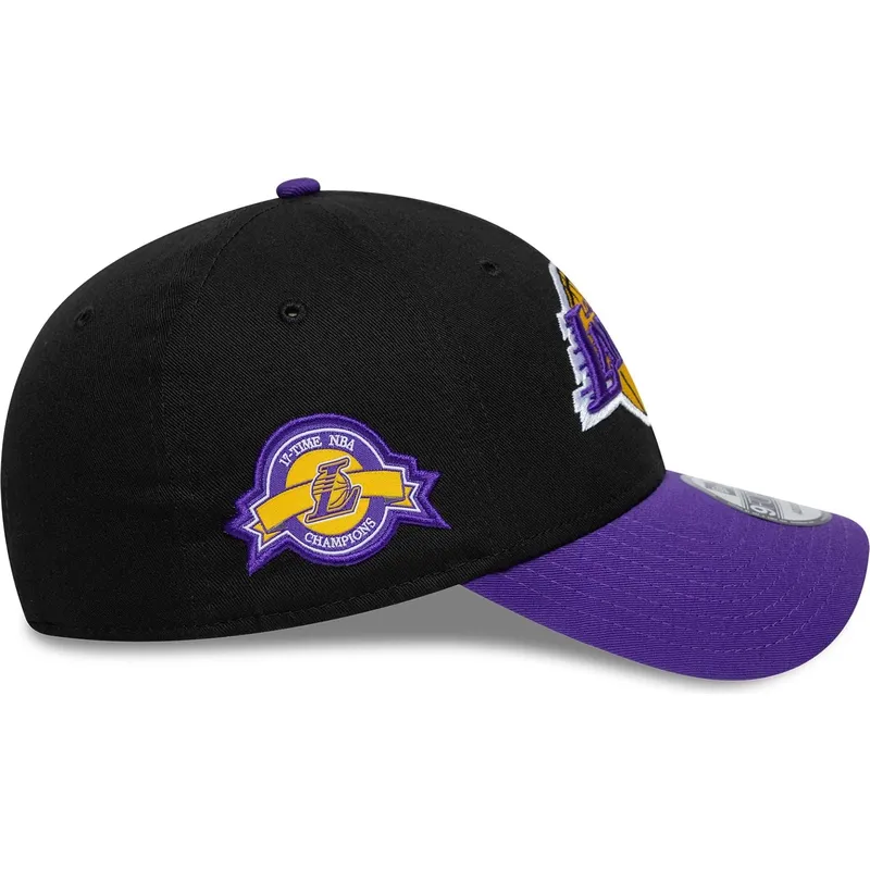 cepur-izliekta-melns-regulejams-9forty-side-patch-no-los-angeles-lakers-nba-no-new-era