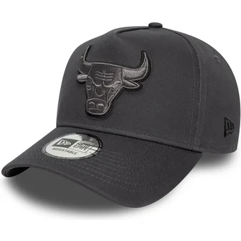 Gorra curva gris snapback con logo gris E Frame Tonal Outline de Chicago Bulls NBA de New Era