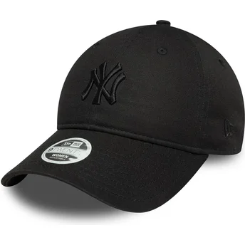 New Era MLB New York Yankees 9TWENTY Bow Back Damen Verstellbare Schwarze Kappe mit Schwarzem Logo