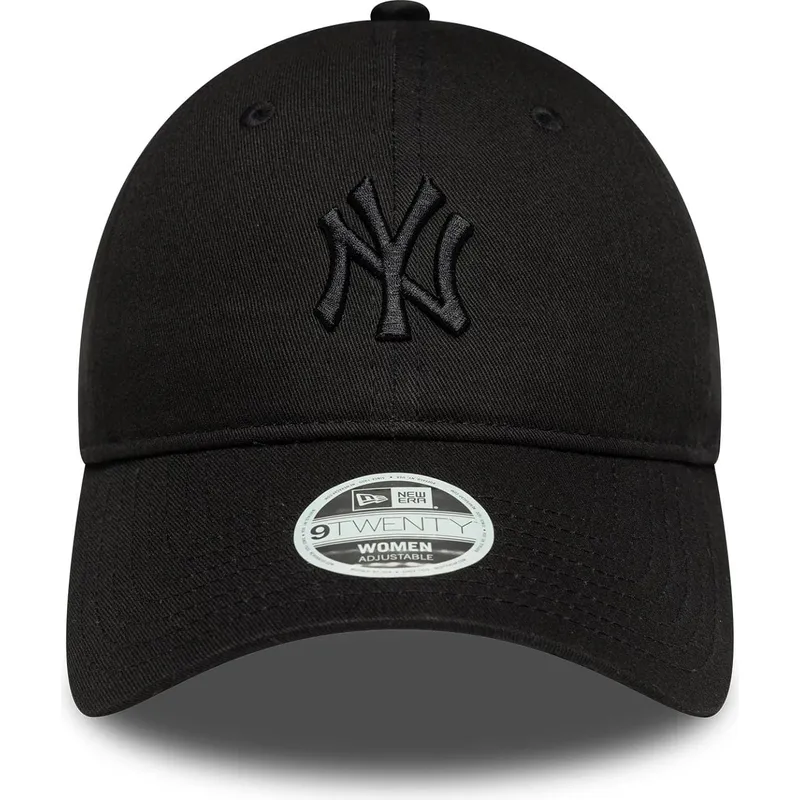 schwarze-verstellbare-gebogene-kappe-fur-damen-mit-schwarzem-logo-9twenty-bow-back-der-new-york-yankees-mlb-von-new-era
