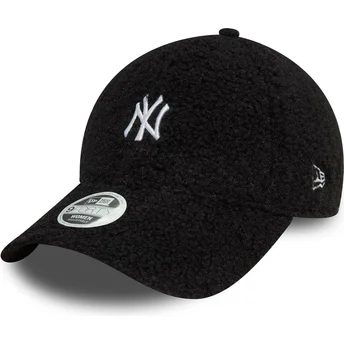 9FORTY New York Yankees MLB New Era verstellbare schwarze Damen-Kappe mit gebogenem Schirm